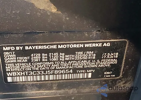 2018 BMW X1 xDrive28I z USA, uszkodzony, nr VIN WBXHT3C33J5F89654
